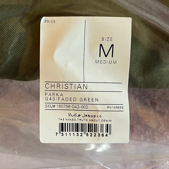 Nudie Jeans Christian Fishtail Parka Size Medium MOD NWT F/W - Picture 5 of 10